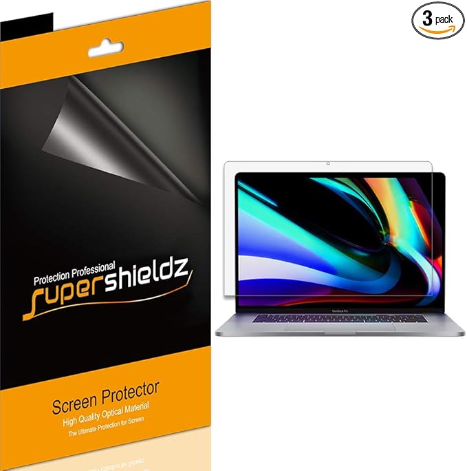 Supershieldz (3 Pack) Designed for MacBook Pro 16 inch (2019-2020 Model A2141) Screen Protector, Anti Glare and Anti Fingerprint (Matte) Shield