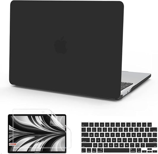 B BELK Compatible with MacBook Air 13.6 inch Case M5 2026 2025 2024 2023 2022 M4 M3 M2 A3449 A3240 A3113 A2681 Liquid Retina Display, Plastic Hard Shell Case+Keyboard Cover+Screen Protector, Black