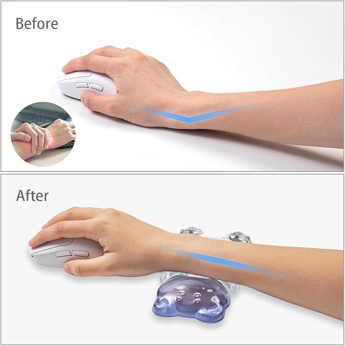 Purple Gel Mouse Wrist Rest –Cute Bear Mouse Wrist Rest, Ergonomic Mouse Support,Comfort & Support for Typing and Gaming