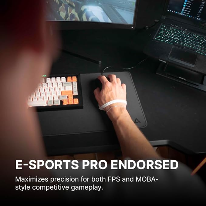 DELTAHUB Carpio G2.0 - Advanced Ergonomic Right-Handed Gaming Wrist Rest for Mouse - Superior Support for Serious Gamers - Anti-Fatigue, Smooth Glide (Large, Right, Pink)