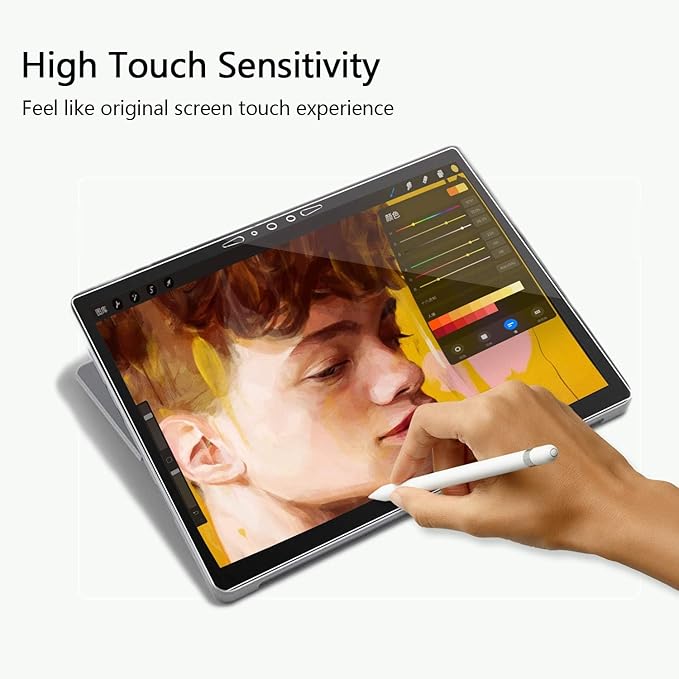 Megoo Screen Protector (2 Pack) for Microsoft Surface Go 4/3/2/1, 9H Tempered Glass, Anti-Drop, Hydrophobic, Oleophobic, 24.1 x 17.1 cm, 10.5 inch, 2 Pieces