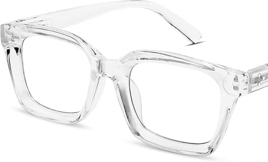 IBOANN Oversized Blue Light Glasses for Woman, Funky Fashion Glasses With Preppy Look, Reduce Screen Fatigue Computer Glasses