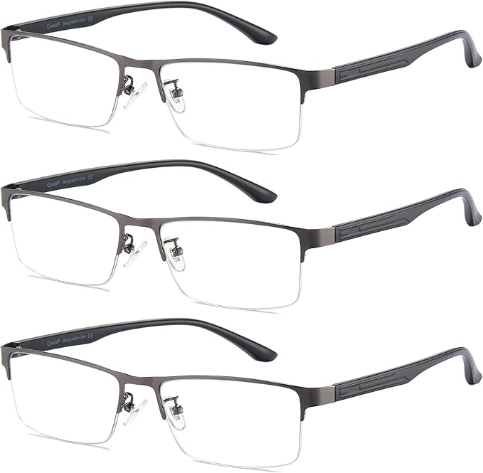 Cyxus Blue Light Blocking Glasses for Men Woman Semi Rim Computer Gaming Office Study Eyeglasses with UV Protection 8001