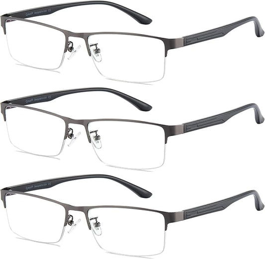 Cyxus Blue Light Blocking Glasses for Men Woman Semi Rim Computer Gaming Office Study Eyeglasses with UV Protection 8001
