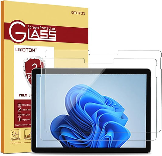 OMOTON [2 Pack Screen Protector Compatible for Microsoft Surface Go 3 / Surface Go 2 / Surface Go (2021/2020/2018 Released), Tempered Glass High Definition