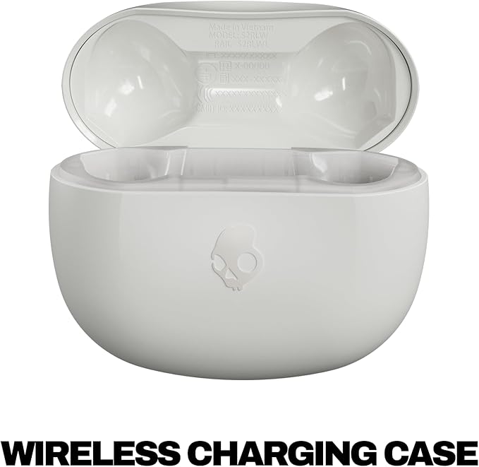 Skullcandy Rail ANC Wireless Earbuds, Bluetooth Headphones, Active Noise Cancelling, Up to 38 Hours Battery, Microphone for iPhone Android, Customizable via Skull-iQ App - Bone
