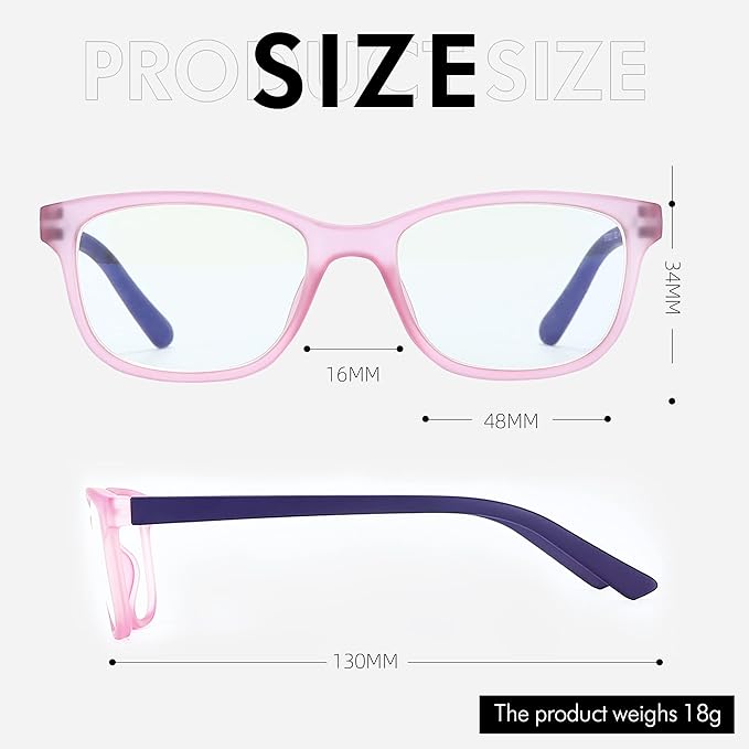ZENOTTIC Kids Blue Light Blocking Glasses Anti Glare Lens Lightweight Frame Computer Eyeglasses for Boys and Girls