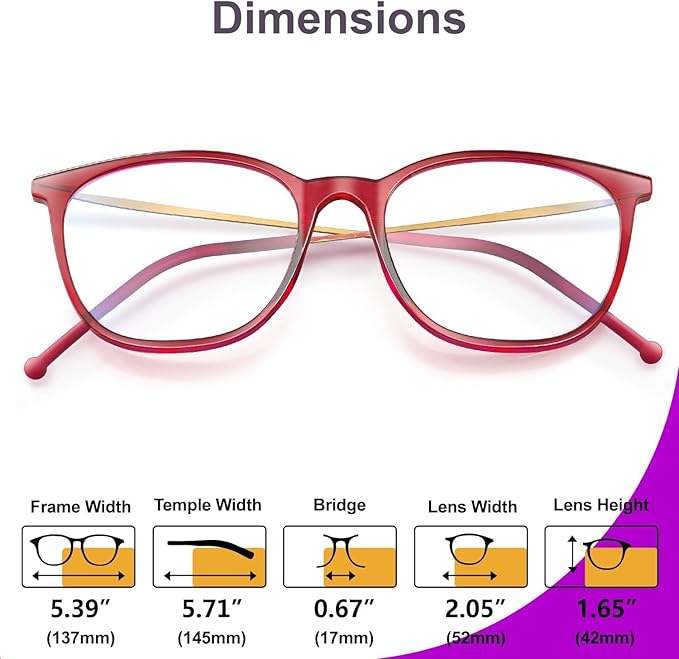 VISOONE Light Weight Slip Resistant Blue Light Blocking Computer Glasses with Anti Glare UV400 for Man Women GAEL