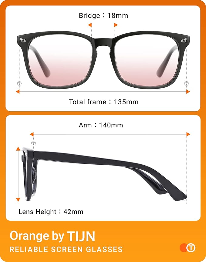 TIJN Blue Light Blocking Glasses for Women Men Square Frame Nerd Eyeglasses Anti Blue Ray Computer Screen Glasses