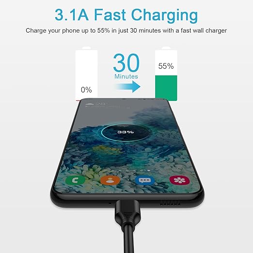 2.5ft Coiled Fast Charging Cable Phone Charger for Samsung Galaxy S26+ S26 Ultra S25 Edge Plus Z Fold 7 6 5 4 3 2 Flip 7 FE 6 5 4, Z Trifold, Tri Fold, S24 S23, USB A to Type C Car Retractable Cord