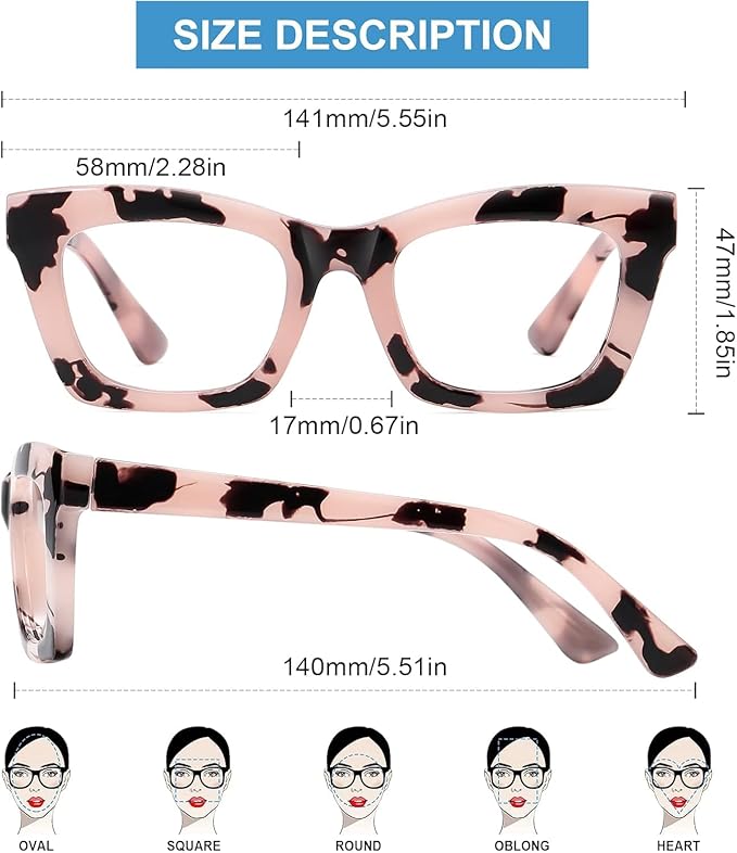 Okany Blue Light Blocking Glasses for Women Men Fashion Computer Screen Gaming TV Phones Anti Eyestrain & UV Glare Glasses 3 Pack