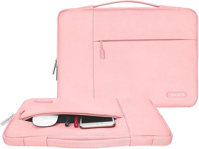 MOSISO Laptop Case 16 inch, 15-15.6 inch Laptop Sleeve with Handle Compatible with MacBook Pro 16 inch, HP, Acer, Dell, Lenovo, ASUS Notebook, Polyester Multifunctional Computer Bag, Chalk Pink