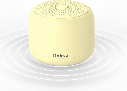 Bobtot Portable Bluetooth Speakers with Strap Easy to Carry, Wireless Waterproof Mini Speaker with Loud Stereo Sound, 20 Hours Playtime, Rechargeable Battery, Built-in Microphone, Beige