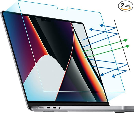 F FORITO 2-Pack Anti Blue Light Matte Laptop Screen Protector Compatible with MacBook Pro 16 inch (2026-2021, M5 M4 M3 M2 M1 Pro Max), Eye Protection Anti Glare Computer Screen Cover