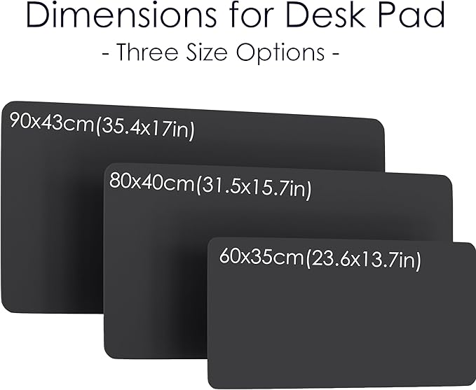 WAYBER Leather Desk Pad Protector, Waterproof Mouse Pad, PU Desk Mat, Office Desk Cover, Desk Writing Mat for Office/Home/Work/Cubicle (Black/Red) 23.6x13.7in