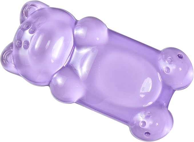 Ergonomic Silicone Gel Mouse Wrist Rest –Purple Clear Cute Bear Mouse Wrist Rest, Comfort & Support for Typing and Gaming