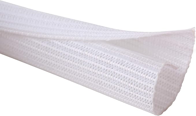 Alex Tech 25ft - 1/2 inch Cord Protector Wire Loom Tubing Cable Sleeve Split Sleeving for USB Cable Power Cord Audio Video Cable - Protect Cat from Chewing Cords - White by AlexTech