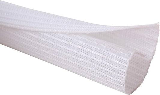 Alex Tech 25ft - 1/2 inch Cord Protector Wire Loom Tubing Cable Sleeve Split Sleeving for USB Cable Power Cord Audio Video Cable - Protect Cat from Chewing Cords - White by AlexTech