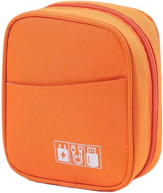 E-Tree Storage Pouch for Small Electronics and Accessories,Tech Bag,Electronic Organizer Case Compatible with MacBook Laptop Charger,Mouse,Cables,Hub,Power Bank,Earphone,Toiletries Cosmetics (Orange)