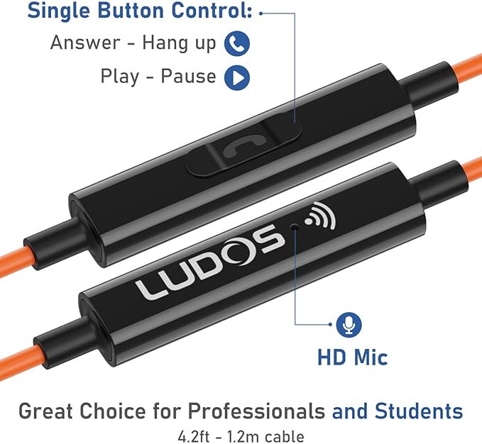 LUDOS Clamor USB C Headphones for iPhone 17 16 15 Pro Max Plus Air iPad Pro, 5 Years Warranty, USB-C Earbuds for Samsung Galaxy S26 S25 S24 S23 Ultra S22 S21 FE S20 A55 A54 A53, USB Type C Earphones
