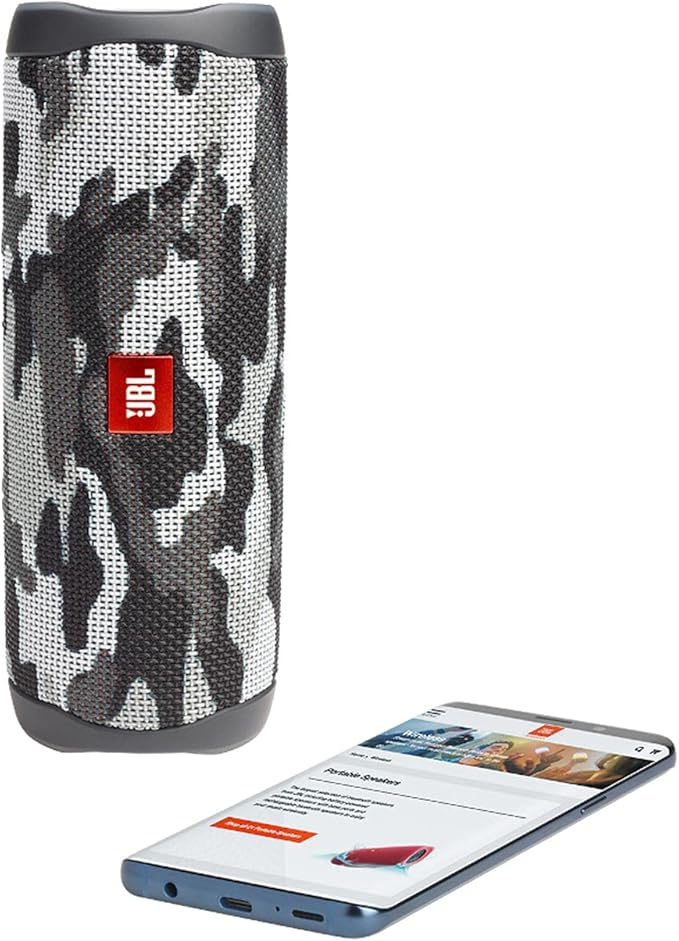 JBL Flip 5 (Black Camo) + Bundle with divvi! Protective Hardshell Case