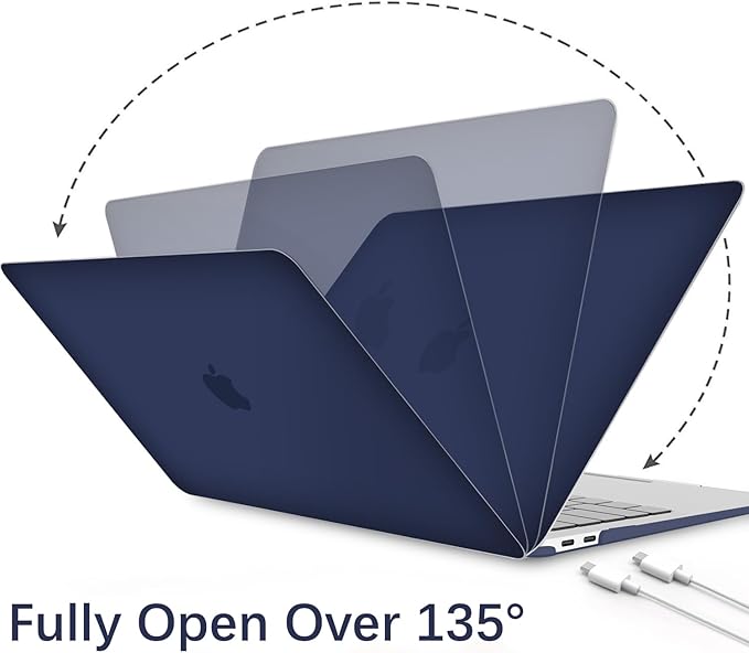 B BELK Compatible with MacBook Air 13 inch Case 2022 2021 2020 2019 2018 A2337 M1 A2179 A1932 Touch ID,Matte Plastic Hard Shell+Keyboard Cover+Screen Protector for MacBook Air 13.3 inch Case,Navy Blue
