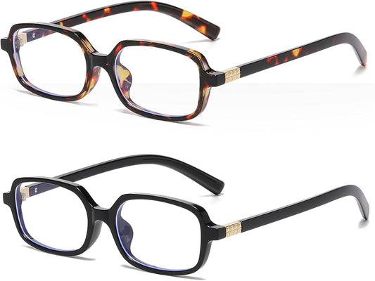 Breaksun Retro Rectangle Glasses for Women Men Small Square Blue Light Blocking Glasses Vintage Eyeglasses