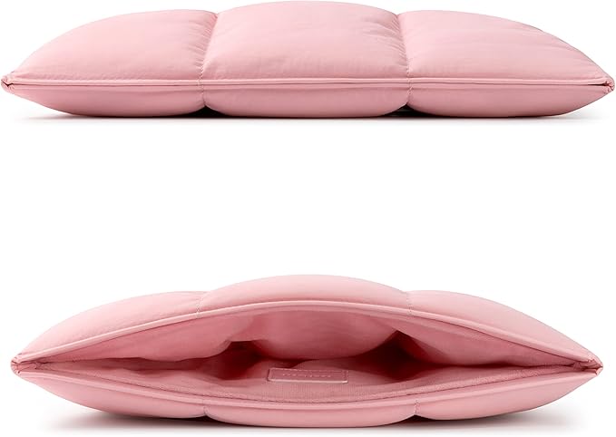 Comfyable Puffy Laptop Sleeve 13 Inch 14 Inch, Quilted Puffer Laptop Carrying Case for Women, Pillow Case Compatible with MacBook Air/Pro M5 M4 M3 M2 Pro/Max 2026, 13" MacBook Neo A18, Pink