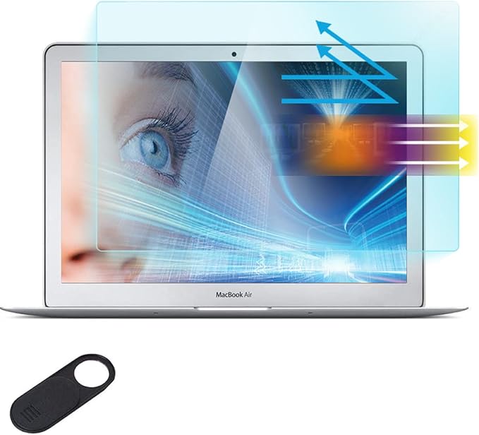 MUBUY-GOL Anti Blue Light Anti Glare Screen Protector for MacBook Air 13 Inch A1369 A1466 2017 2016 2015 to 2010 Model, Eye Protection Screen Filter, Reduce Eye Strain, Block UV, Anti Fingerprint