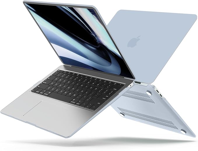 B BELK Compatible with MacBook Air 13 inch Case M1 2022 2021 2020 2019 2018 A2337 A2179 A1932, Matte Plastic Hard Shell for MacBook Air 13.3 inch Case+ Keyboard Cover+Screen Protector, Baby Blue