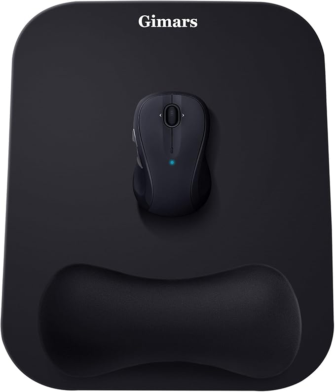 Gimars Large Smooth Superfine Fibre Memory Foam Ergonomic Mouse Pad Wrist Rest Support Mousepad with Nonslip Base for Laptop, Computer, Gaming&Office