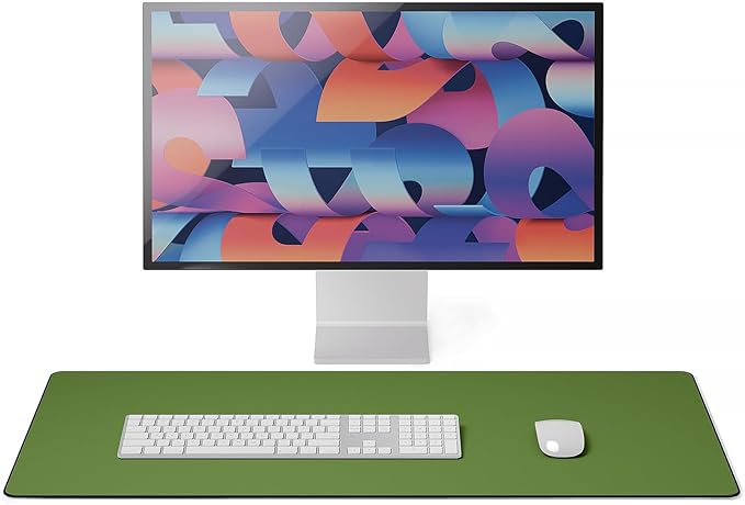 Jotsome Leather Desk Pad Mat, Non-Slip Desk Blotter Pad - Desk Protector for Office, Home, Laptop, and Desktop (Forest Green, 34" x 17")
