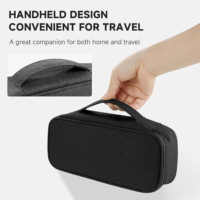 Teskyer Tech Organizer Pouch – Portable Waterproof Electronics Bag with Compartments for Cables, Chargers, Earbuds & Phone (Black)