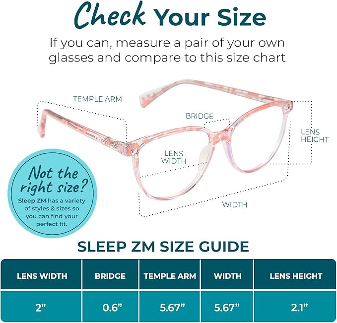 Sleep ZM Blue Light Blocking & Light Sensitivity Glasses - 8 Lens Types for Comfort, Relaxation, Sleep & Relief - 50+ Styles