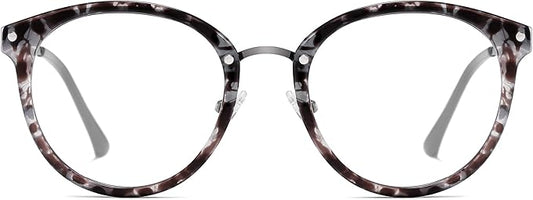 SOJOS Retro Round TR90 Blue Light Reading Glasses Womens Mens Readers Computer Glasses Eyewear Frame SJ9001