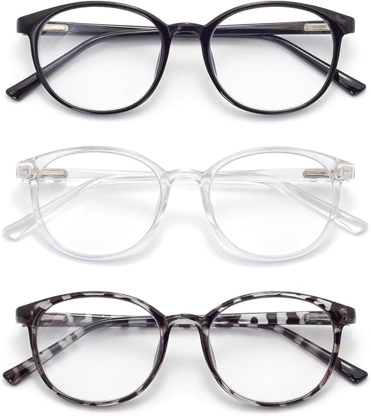 Blue Light Blocking Glasses Round Women Men Computer Glasses Anti Eye Strain/UV/Glare Gaming Glasses