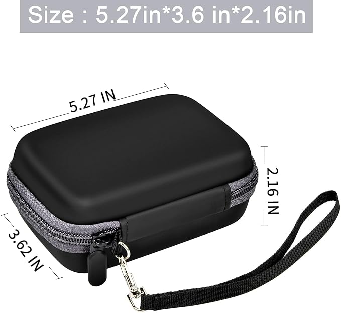 Multi-purpose Storage Bag Comaptible with JBL GO 4, for Canon Ivy 2 Mini Photo Printer, for KODAK Step, for Anker 733 Power Bank，Carrying Protective Case with Mesh Pocket & Wrist Strap(Bag Only)Black