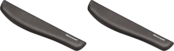 Fellowes PlushTouch Foam Keyboard Wrist Rest with MICROBAN - Graphite (9252301) (Pack of 2)