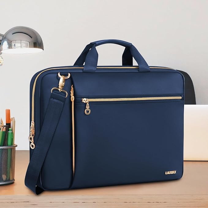 Laptop Case Bag Women Men Computer Sleeve Compatible with MacBook/Dell/HP/Acer/ASUS/LG, Waterproof Shoulder Carrying Briefcase, Blue, 15.6-16 Inch