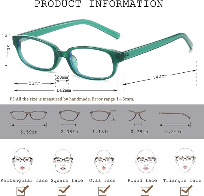 HJSTES Vintage Blue Light Glasses for Women Men Round Bluelight Blocking Glasses Thick TR90 Frame Eyeglasses
