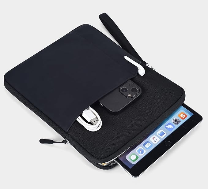 CAAORDKSO 7-8 Inch Tablet Sleeve, iPad mini Case Bag for iPad mini (A17 Pro) 8.3", iPad mini 6/5/4/3/2/1, Samsung Galaxy Tab S2 8.0, Tab A 8.0, ZenPad Z8s 7.9, Amazon Fire HD 8 Tablet Cover, Black