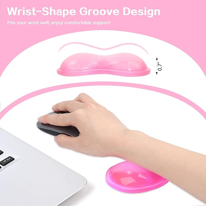 Gel Keyboard & Mouse Wrist Rest Set - Keyboard Wrist Rest Pad & Mouse Support for Office Gaming Pad Computer Laptop Ergonomic Comfortable Pain Relief- Pad Set (2 Pack)