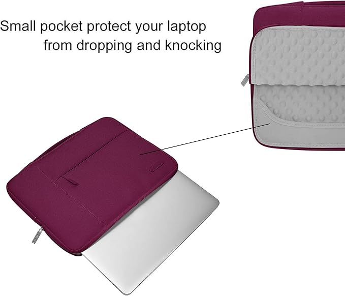 MOSISO Laptop Case 13.3 inch, 13-13.3 inch Laptop Sleeve with Handle Compatible with MacBook Air/Pro 13/Pro 14 M5 M4 M3 M2 M1,HP Dell ASUS Lenovo, Polyester Multifunctional Computer Bag, Burgundy