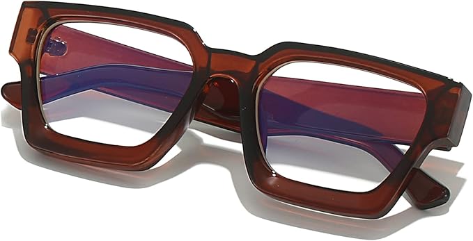 AIEYEZO Square Thick Frame Glasses for Women Men Fashion Blue Light Glasses Trendy Chic Computer Eyeglasses
