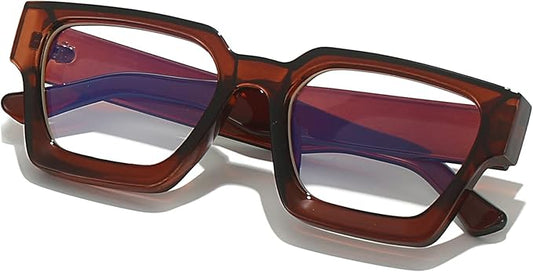 AIEYEZO Square Thick Frame Glasses for Women Men Fashion Blue Light Glasses Trendy Chic Computer Eyeglasses