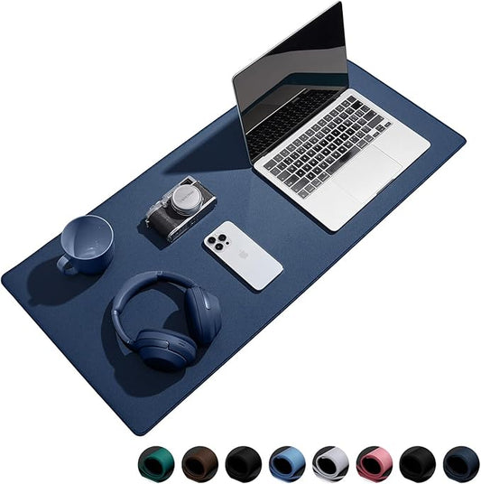 Waterproof Large Gaming Mouse Pad with Durable Stitched Edges, Non-Slip Rubber Base, Grainy Jacquard Mouse Mat Desk Pad for Home Office Gaming, 27.6"x11.8"x0.12", Matte Navy Blue