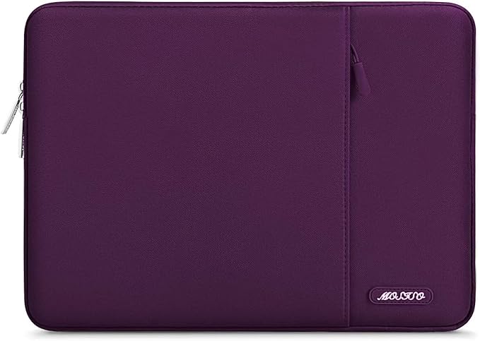 MOSISO Laptop Case 16 inch, 15-15.6 inch Laptop Sleeve Compatible with MacBook Pro 16 M5 M4 M3 M2 M1, HP Acer Dell Lenovo ASUS, Polyester Vertical Computer Sleeve Bag with Pocket, Magenta Purple