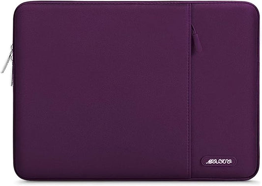 MOSISO Laptop Case 16 inch, 15-15.6 inch Laptop Sleeve Compatible with MacBook Pro 16 M5 M4 M3 M2 M1, HP Acer Dell Lenovo ASUS, Polyester Vertical Computer Sleeve Bag with Pocket, Magenta Purple