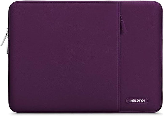 MOSISO Laptop Case 13.3 inch, 13-13.3 inch Laptop Sleeve Compatible with MacBook Air/Pro 13/Pro 14 M5 M4 M3 M2 M1, HP Dell ASUS Lenovo,Polyester Vertical Computer Sleeve Bag with Pocket,Magenta Purple