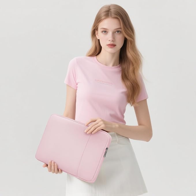 HYZUO 14-15 Inch Laptop Sleeve Bag Set for MacBook Air 15 M5 A3448 M4 M3 M2 2026-2023, MacBook Pro 15, XPS 14/15 Plus, 15" Surface Laptop, Notebook Case for 14" HP Lenovo Asus Acer, Pale Pink